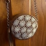 Justice Faux leather circle purse with boho lace Photo 0