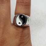 Silver Tai Chi Yin Yang Punk Biker Ring Size 10 Photo 1