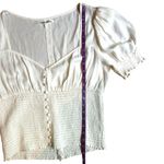 Reformation  blouse Cashew top in Gossamer Off White Sweetheart Neckline Size XL Photo 6
