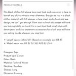 Pretty Little Thing  8 black chiffon frill sleeve lace insert hook & eye corset Photo 6