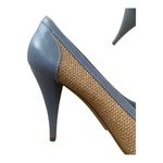 Moschino  cheap and chic womens 41 9.5 blue bow straw cute woven leather Italy Photo 10