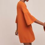 Anthropologie NWT Moth Chester Bell-Sleeved Tunic Sweater Dress Orange Small Photo 4