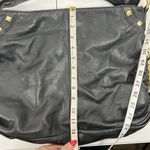 B Makowsky Genuine Black Leather Tote Large Shoulder Bag Purse Gold Hardware Photo 13