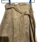 Abercrombie & Fitch Tan Brown Faux Suede Belt Tie Mini Skirt Size Medium Photo 2
