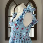 Banjanan Maya Cotton Ruffled Foliage Floral Dress, Blue Size S New w/Tag $425 Size M Photo 12