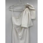 Sachin + Babi  Aubrey Ivory Satin Crepe Bow Shoulder Formal Gown Size 2 Photo 4