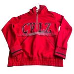 Vibrant Red Varsity Jacket with High Collar and Ribbed Details Photo 0
