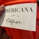 Americana Women's Neon Orange Logo One Piece Swimsuit Sexy Fun Sz M/L Photo 9