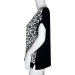 Sympli Shirt Womens 4 Black White Animal Print Satin Dolman Top Bold Edgy Unique Photo 2