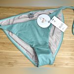 PQ Swim Divine Blue Shimmer Metallic Full Coverage Bikini Bottom, Size Large Green Photo 0