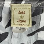 Jess & Jane Shirt Animal Print Cheetah Embellished White Black Small Petitie Size undefined Photo 6