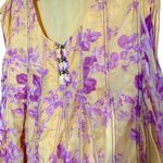 Free People Sully Tunic / Mini Dress Purple Orange Yellow Floral Printed Shift Photo 5
