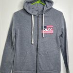 Next Level Apparel Obx Outer Banks, NC Gray Zip Up Hooded Sweatshirt Shark Flag Design Size Small Photo 0