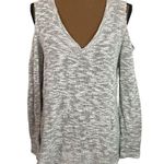 LNA cold shoulder marl textured long sleeve top in grey made in USA size M Photo 0