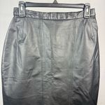 Vintage Lilli Ann Collection Genuine Leather Pencil Skirt – Size 10 Black Photo 1
