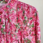 Vintage Inspired Pleated Floral Pink Lace Cottagecore Fairy Garden Barbie Chic Size L Photo 2