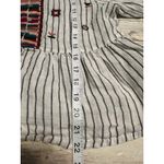 ZARA  Basic Embroidered Peplum Top Blouse Women's Size Small Striped White Flowy Photo 4