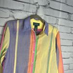 Lauren Ralph Lauren Pastel Stripe Button‑Up Shirt M Streetwear Y2K Preppy Blouse Purple Size M Photo 2