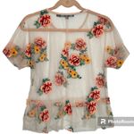 Rhapsody Eva Franco Sheer  Embroidered Top Size XS Photo 3