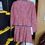 Comptoir Des Cotonniers Red & Blue Midi Dress Blazer Set Sz Small / Medium 2 Pc Photo 11