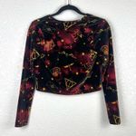Hot Topic Harry Potter Deathly Hallows Velvet Tie-Front Open Sweater Photo 4