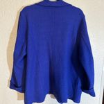Chico's Women's Blue Wool Blend Open Front Collarless Jacket Blazer Size 3 Flaw Photo 1
