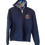 Disney Walt World Park Embroidered Graphic Hoodie Sweatshirt Navy Blue Medium Photo 0