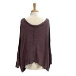 Free People  Wool Blend Oversized Asymmetrical Dolman Sleeve Sweater Purple M/L Photo 5