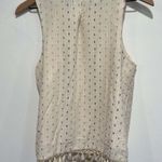 A New Day  Cream & Gold Sleeveless Tassel Tank Top Size Medium Photo 5