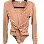 EXPRESS x Negin Mirsalehi Twist Front Bodysuit pink-nude-brown Size Small Photo 1