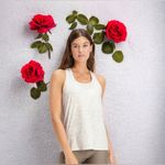 Fabletics  grey  Oatmeal Side Slit Activewear Tank Top Women's Size Large Photo 3