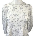 Abercrombie & Fitch  White Floral Chiffon Puff Sleeve Tiered MIni Dress Size XXS Photo 2