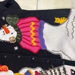 Quacker Factory  Size Medium Snowman Cat Cardigan Sweater Christmas Holiday Ugly Photo 3