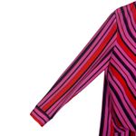 Rachel Zoe Pink Red Black Striped V Neck Faux Wrap Long Sleeve Blouse Top M Photo 2