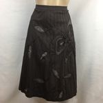Yoana Baraschi  Brown Pleated Embroidered Knee Length Skirt 4 Photo 5