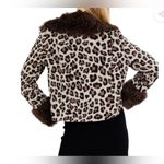Le lis  Cheetah animal print Faux Fur cropped button jacket size Medium NWT Photo 11