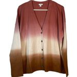 J.Jill Dip Dye Sunset Cardigan Sweater Peach Multicolor Size Large EUC #0559-OC Photo 1
