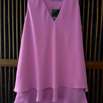 Ralph Lauren Lauren  L Pure Lilac Layered High Low Sleeveless Top NWT Photo 0