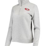 Vineyard Vines Women's  Heather Gray San Francisco 49ers Quarter-Zip Sweatshirt Photo 1