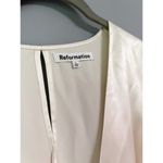 Reformation  Rya Silk Dress Size Large Long Sleeve Wrap Wedding Gown Photo 6