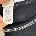 Jess & Jane Rising Flowers Rhinestone 3/4 Sleeve Top Black Cotton Women's Large Photo 6