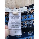 Sydney Rose Women's Long Dolman Sleeve Size Medium Blue Pattered Blouse‎ Tassel Photo 3