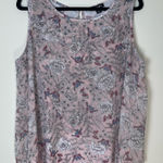 Roz & Ali | Blush Pink Butterfly & Floral Print Layered Sleeveless Top | XL Photo 0