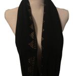 Black Infinity Scarf with Gold Embellishment Photo 0