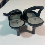 East 5th NWT Sicily black slip on peep toe leather heels Photo 4