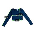 Forever 21  Black Scoop Neck Cropped Long Sleeve Tshirt Women’s Size Small Photo 3