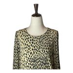 J.Crew J.‎ Crew Tan And Black Leopard Print Long Sleeve Pocket Front Shift Dress Size 4 Photo 3