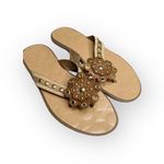 Coach Deadstock: new  ❃ Kelby Flower Hardware Thong Sandal ❃ Latte Leather ❃ 8.5 Photo 7