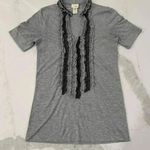 Daytrip  Gray Short Sleeve Blouse Top Ruffle Detailing Women’s Size Small Photo 0