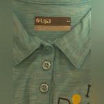 Polo Preloved Lija Blue and Yellow I Heart Pickleball size small Photo 4